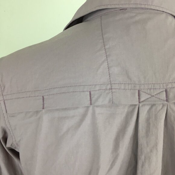 REI Co-op Purple/Gray Mesh Insert Sleeve Tabs Vented Back Button Shirt - Picture 13 of 14